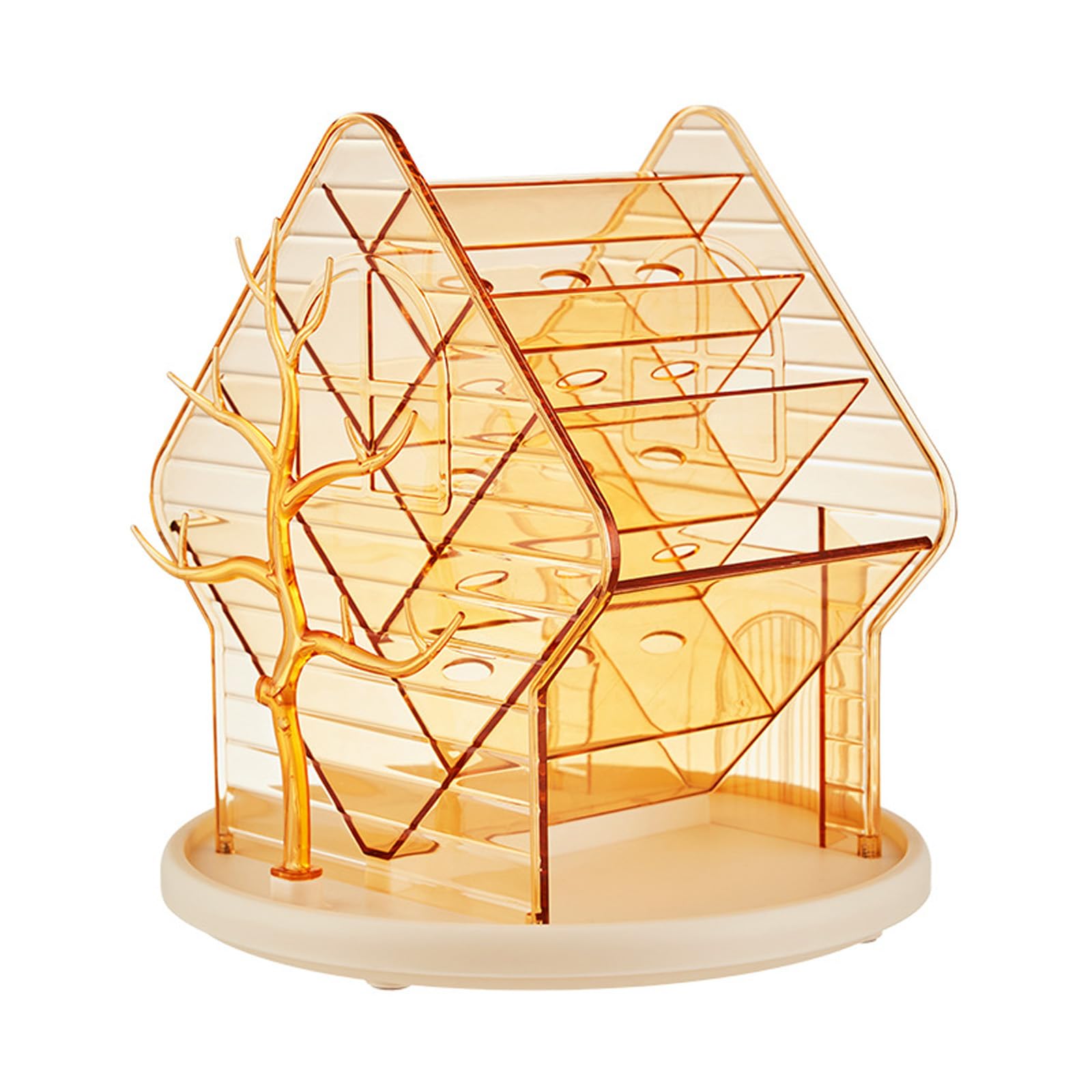 Msioytog Multifunctional Vanity Organizers 360 Rotating Makeup Storage with Multiple Compartments for Skincare Products Clear Makeup Storage