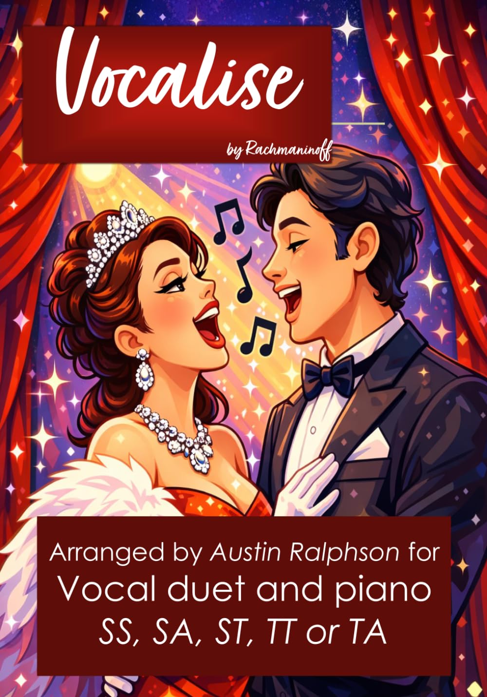 Vocalise (Rachmaninoff) - vocal duet with piano. SA ST TT TA: With FREE BACKING TRACKS to sing along to: 4 (Vocal / choral music)
