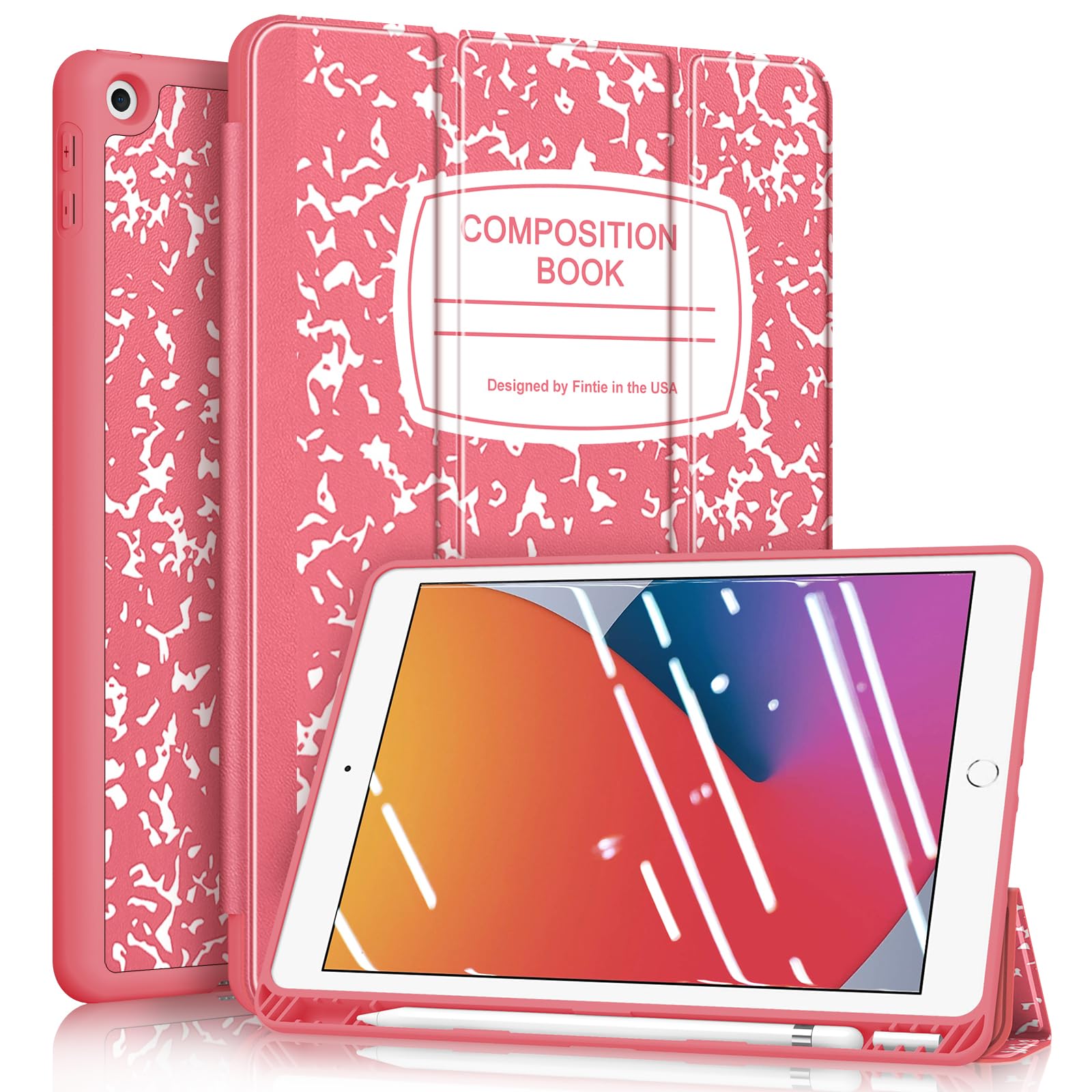 Housse iPad 9e generation rose pour organiser vos cours et notes