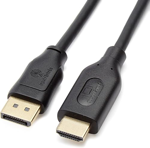 Amazon Basics DisplayPort to HDMI Display Cable 6 Foot Black 10-Pack