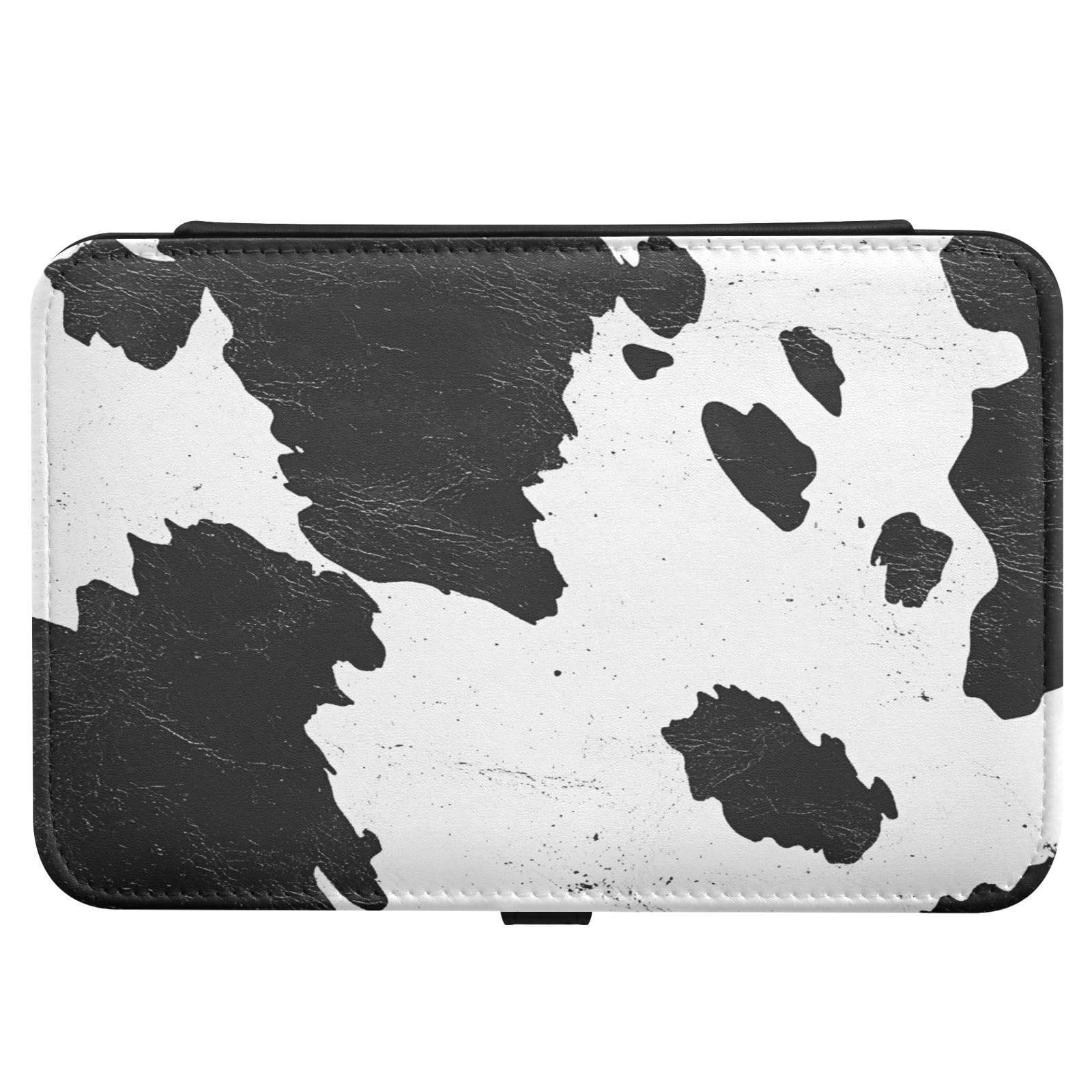 Haskirky Cow Print Jewelry Box Portable PU Leather Travel Jewelry Organize for Women Jewelry Storage Display Holder for Ring, Necklace, Earring