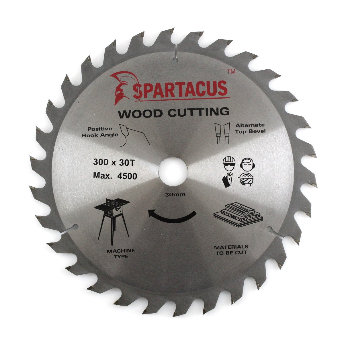 Spartacus Wood Cutting Circular Saw Blade 300Mm X 30Mm Bore 30 Teeth
