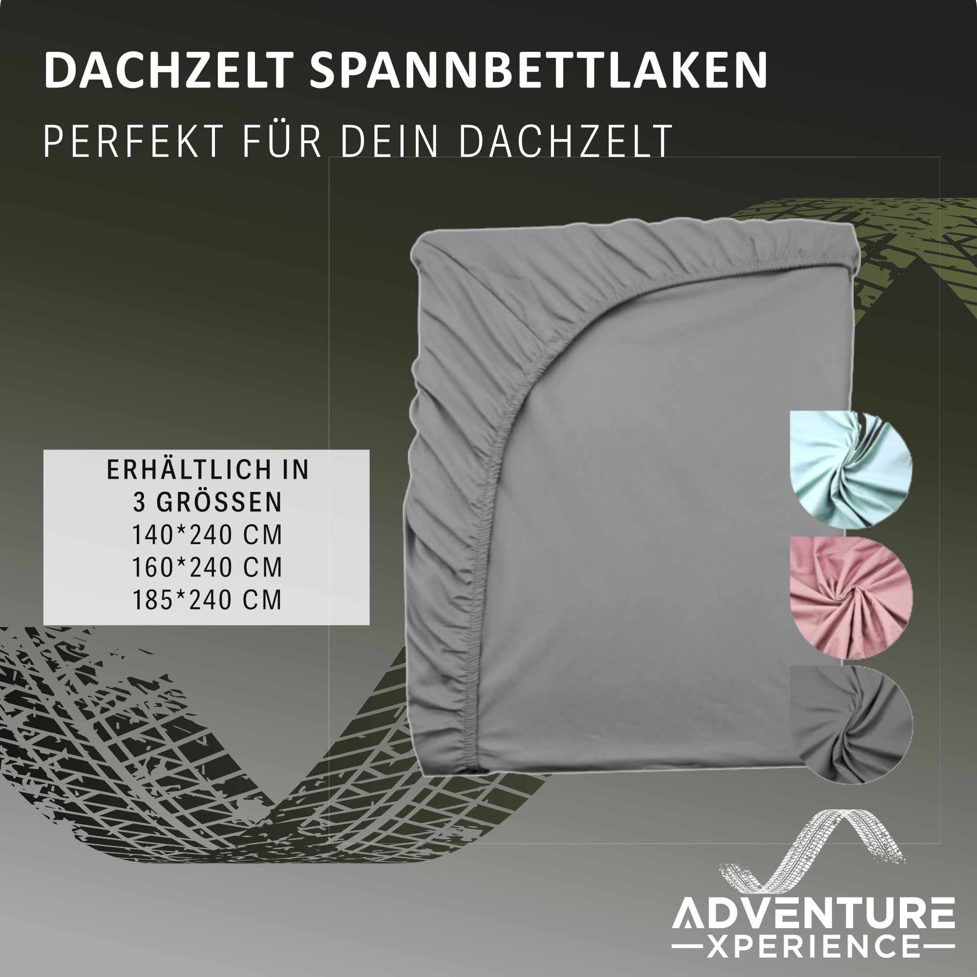 Dachzelt Zubehör Spannbettlaken 240x160 - kuscheliges Mikrofaser Spannbetttuch, Bettlaken für Dachzelte 160-165 * 220-240 Überlänge: Grau, 160x240