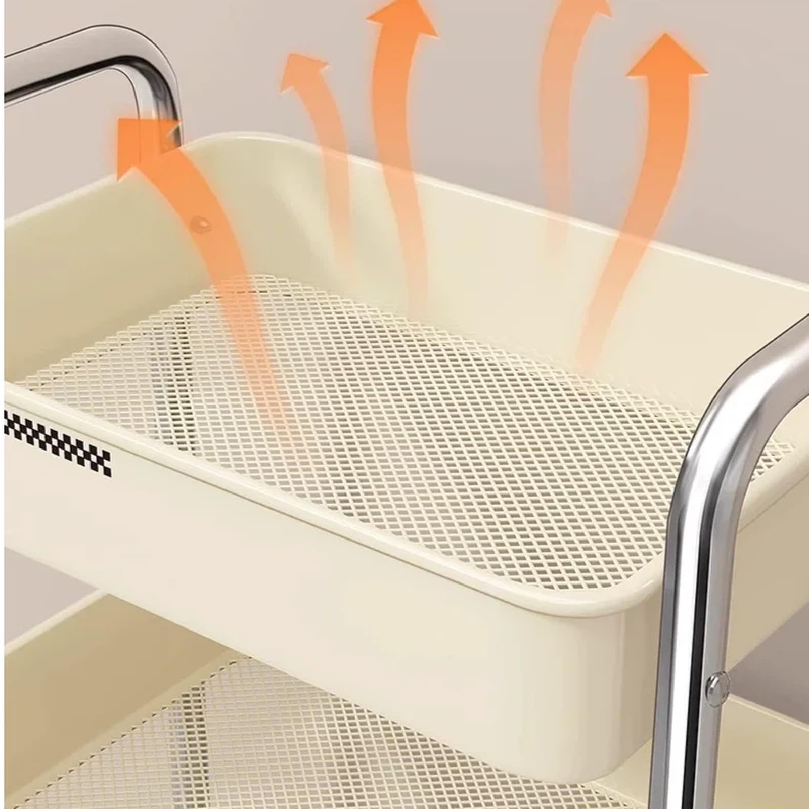 Carro rodante utilitario Carro utilitario rodante de 4 Niveles Organizador móvil Estante Almacenamiento for Cocina y Sala Estar