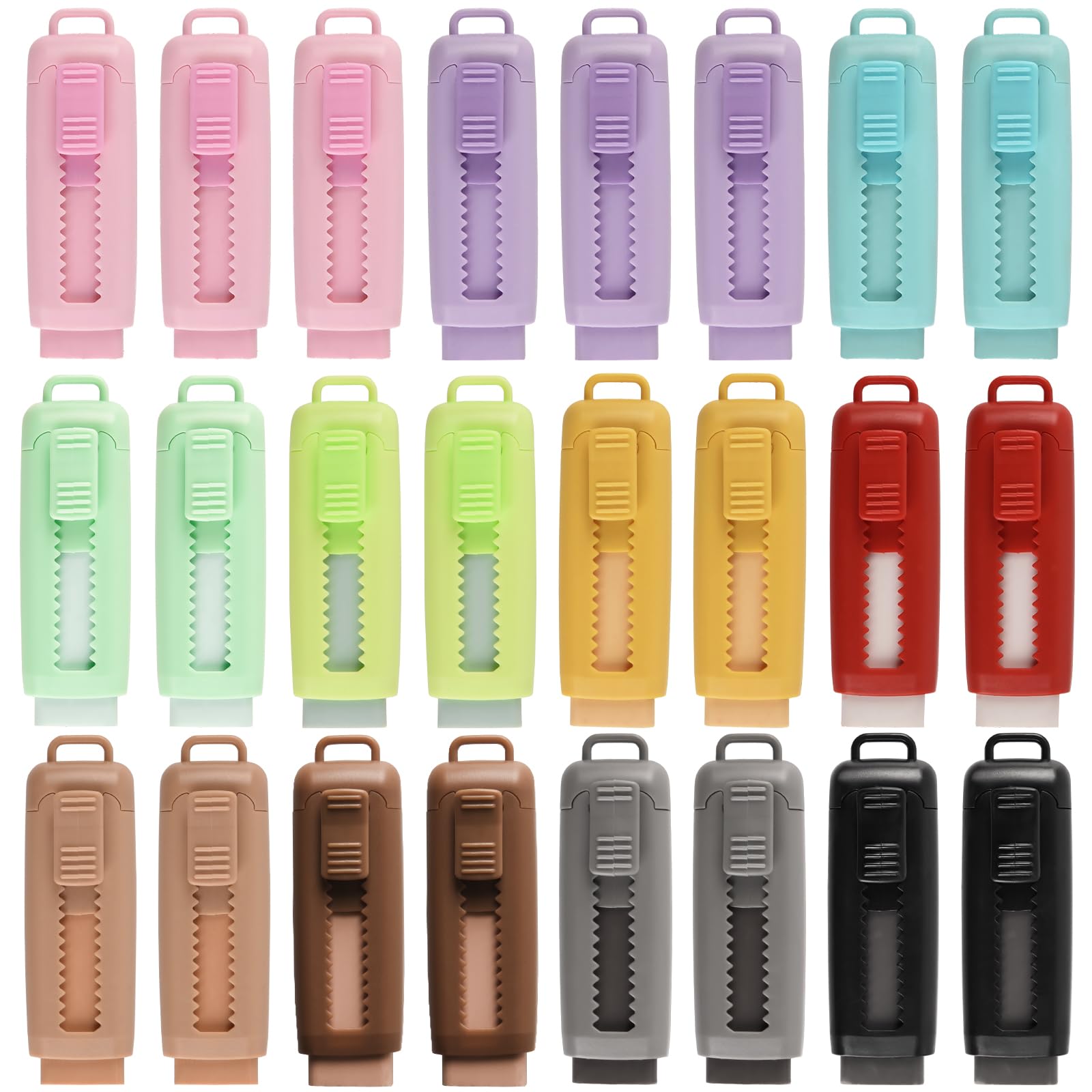 24 Pcs Cute Retractable Eraser for Pencils Cute School Supplies Kawaii Erasers for Kids Fun Cartoon Erasers Back to School Supplies Kid Party Favors