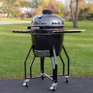 Kamado Gourmet 17 Inch Ceramic Grill Smoker with Cart Forge Fire Chamber