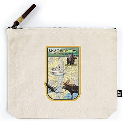 Lantern Press Skagway, Alaska, Nautical Chart, Contour (100% Cotton Canvas Travel Accessory Go Bag)
