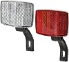 cyclingcolors Bicycle Reflector Set White Front + Red Rear Road Bike MTB Front Reflector Rear Reflector Plastic Holder