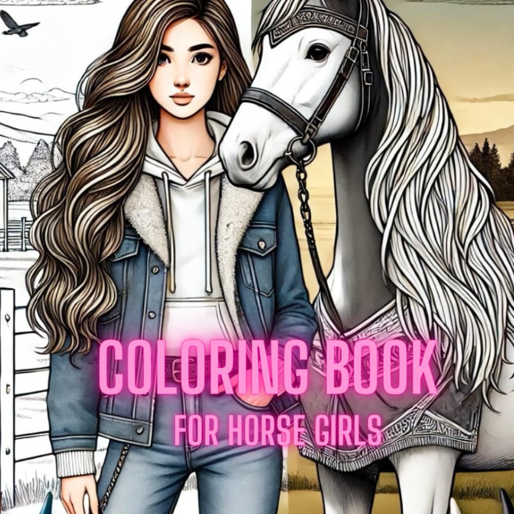 coloring book for horse girls: Fun Coloring Pages for Girls Who Love Horses; The perfect gift for horse lovers and those who want to become one. Over ... fostering creativity, and unwinding.