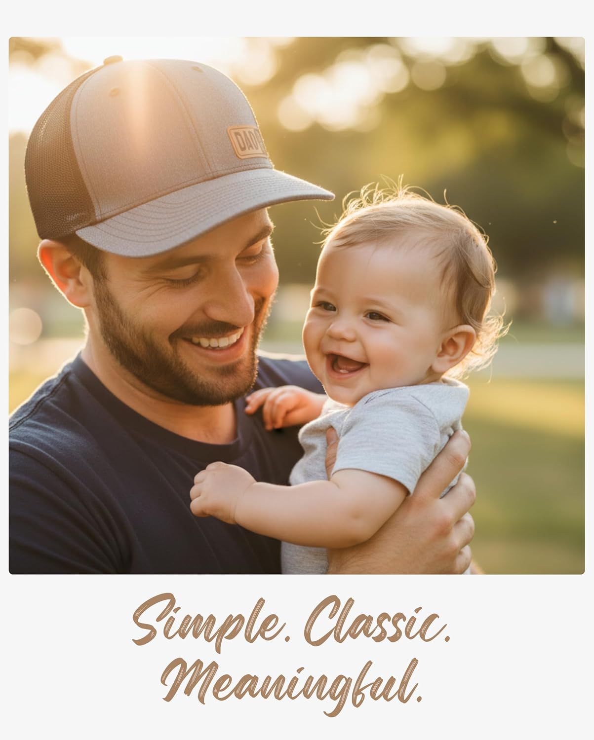 Dad Est 2025 2026 Hat for Men New Dad Gifts Customization Leather Patch Trucker Hat - Image 6