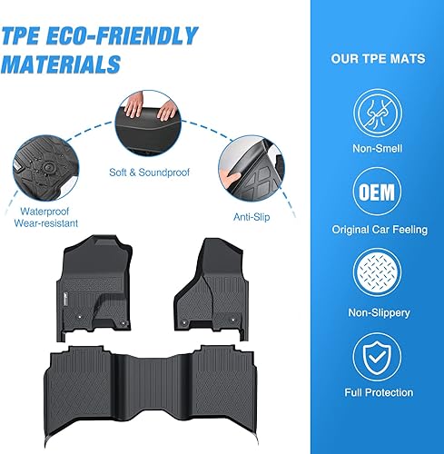 Miniatura 3 de Nilight Tapetes TPE para Dodge Ram 1500 Classic Crew Cab, 2019, 2020, 2021, 2022, 2023, 2014, 2015, 2016, 2017, 2018, Ram 1500, 2500, 3500,