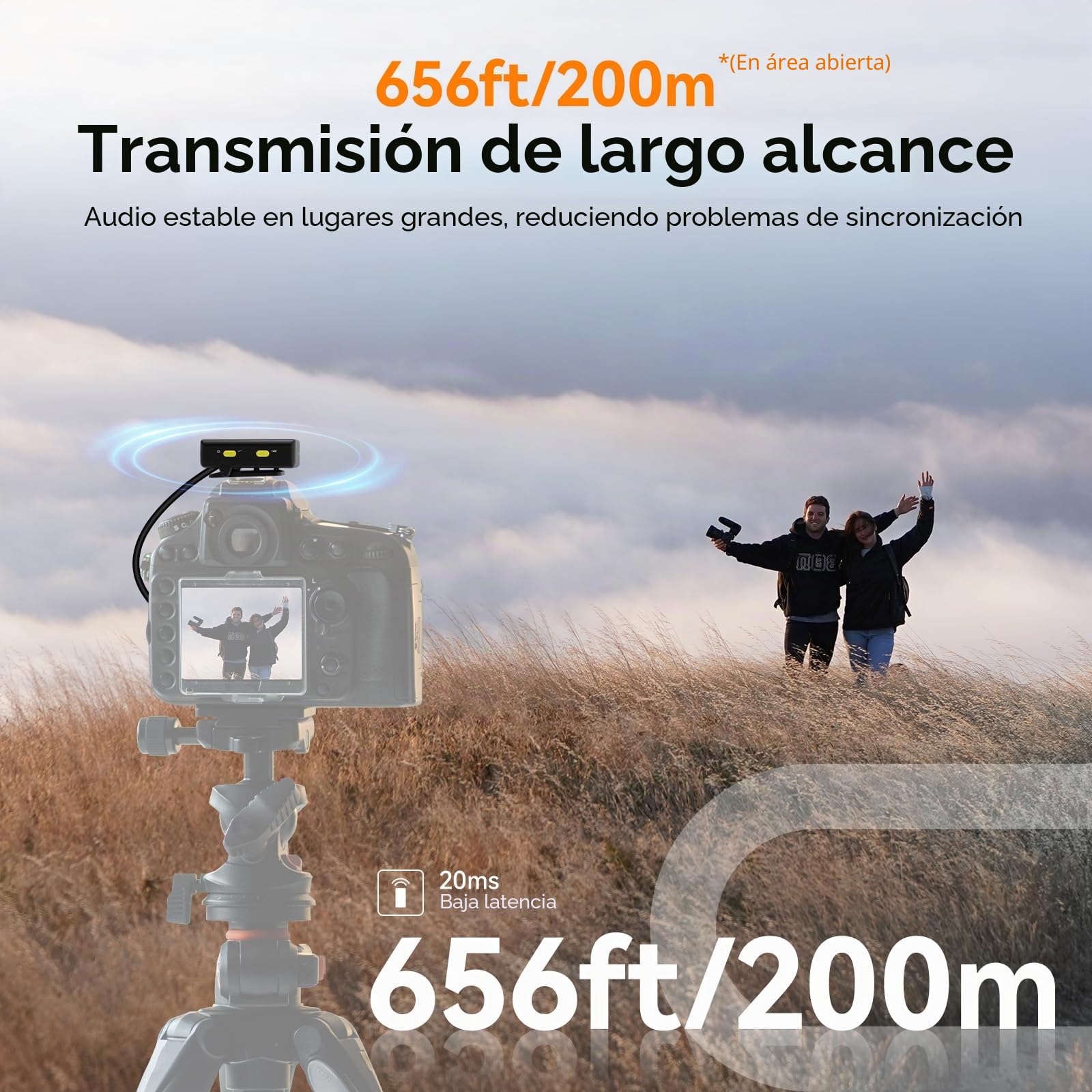 SVBONY SVMic D4 Micrófono Solapa 4 Pers para Videos Grupales y Entrevistas | Compatible con iPhone Android Cámara, Pista de Seguridad, Alcance 200m, Reducción Ruido 2 Niveles, Soporte Magnético