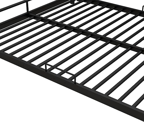 Miniatura 9 de Bunk Bed Twin Over Twin with 2 Ladder & Guardrail, Metal Twin Bunk Beds for KidsBoysGirlsAdults, Heavy Duty Low Metal Bedframe, Space-Saving Design,