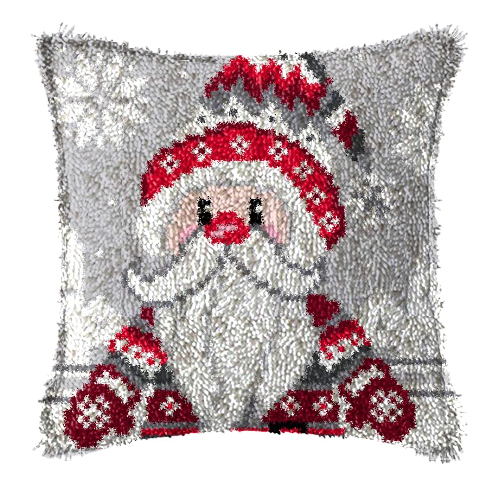 DL-YTG Latch Hook Kits Pillow Red Dwarf Crochet Yarn Cushion Colour Pre-Printed Canvas Rug Needlework DIY Pillowcase Hook and Latch Kit Christmas Home Arts Crafts Sofa Decoration 42x42cm/16X16inch