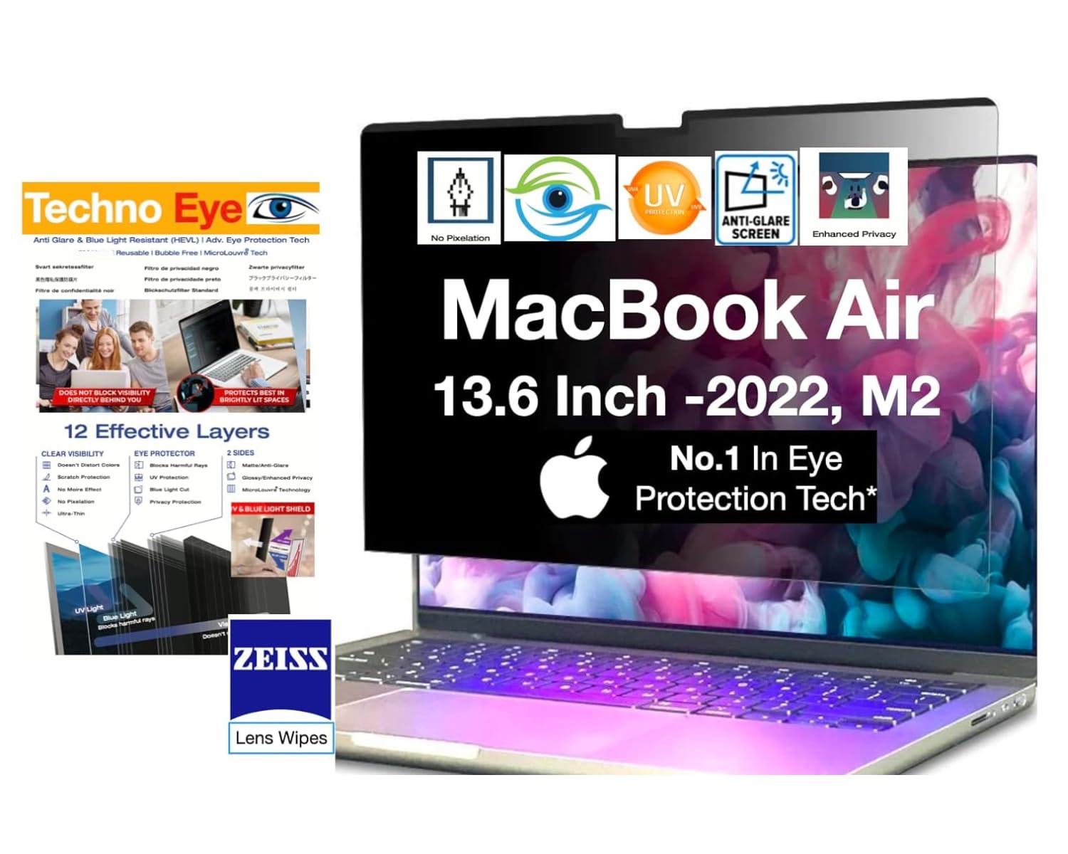 See full amazon price history chart for TechnoEye 13.6 Inch Macbook Air (A2681,M2-2022) Privacy Screen Filter - No Eye Strain | Anti-Blue Light + Anti-Glare | No Dry Eyes | Privacy Screen Protector TechnoEye 13.6 Inch Macbook Air (A2681,M2-2022) Privacy Screen Filter - No Eye Strain | Anti-Blue Light + Anti-Glare | No Dry Eyes | Privacy Screen Protector (B0C5QVQHXR) Amazon Price History, Amazon Price Tracker