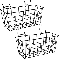 Vista 1 de G.CORE 2 Pack Pegboard Baskets, Metal Shelves Hooks to 1/8" 1/4" Peg Boards, Peg Board Baskets Bins Set - Organize Tools Workbench Accessories