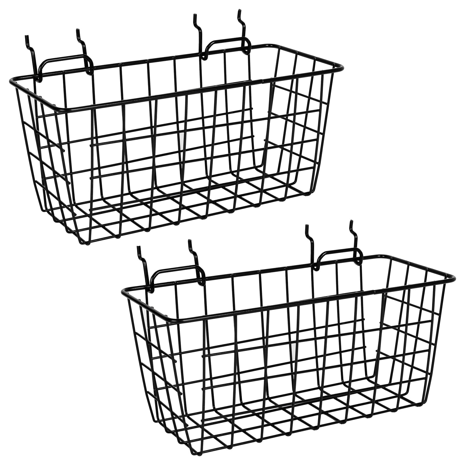 Rangement garage et paniers pour panneaux perforés de taille variée