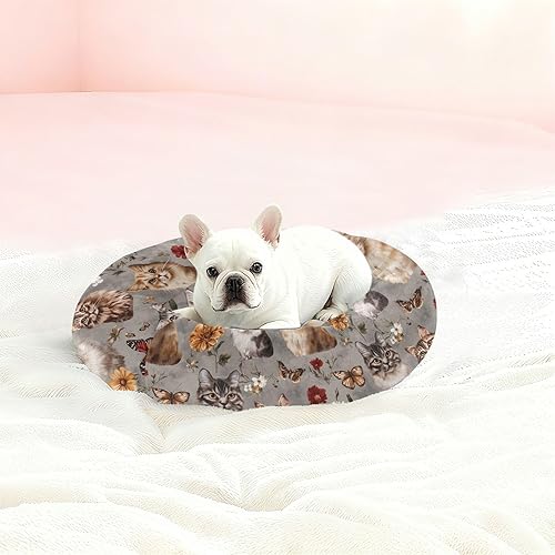 Miniatura 2 de Cute Somali Cats Realistic Style Gray Calming Anti Anxiety Pet Dog Bed fluffier Dog & Cat Cushion for Small Size Pets Sleeping cama elevada para
