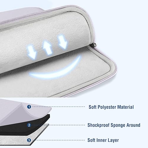 Vista 281 de MOSISO Funda vertical de poliéster con bolsillo para laptop de 15 pulgadas, para MacBook Air 15 M4 A3241, M3 A3114 y M2 A2941 de 2025, 2024 y 2023