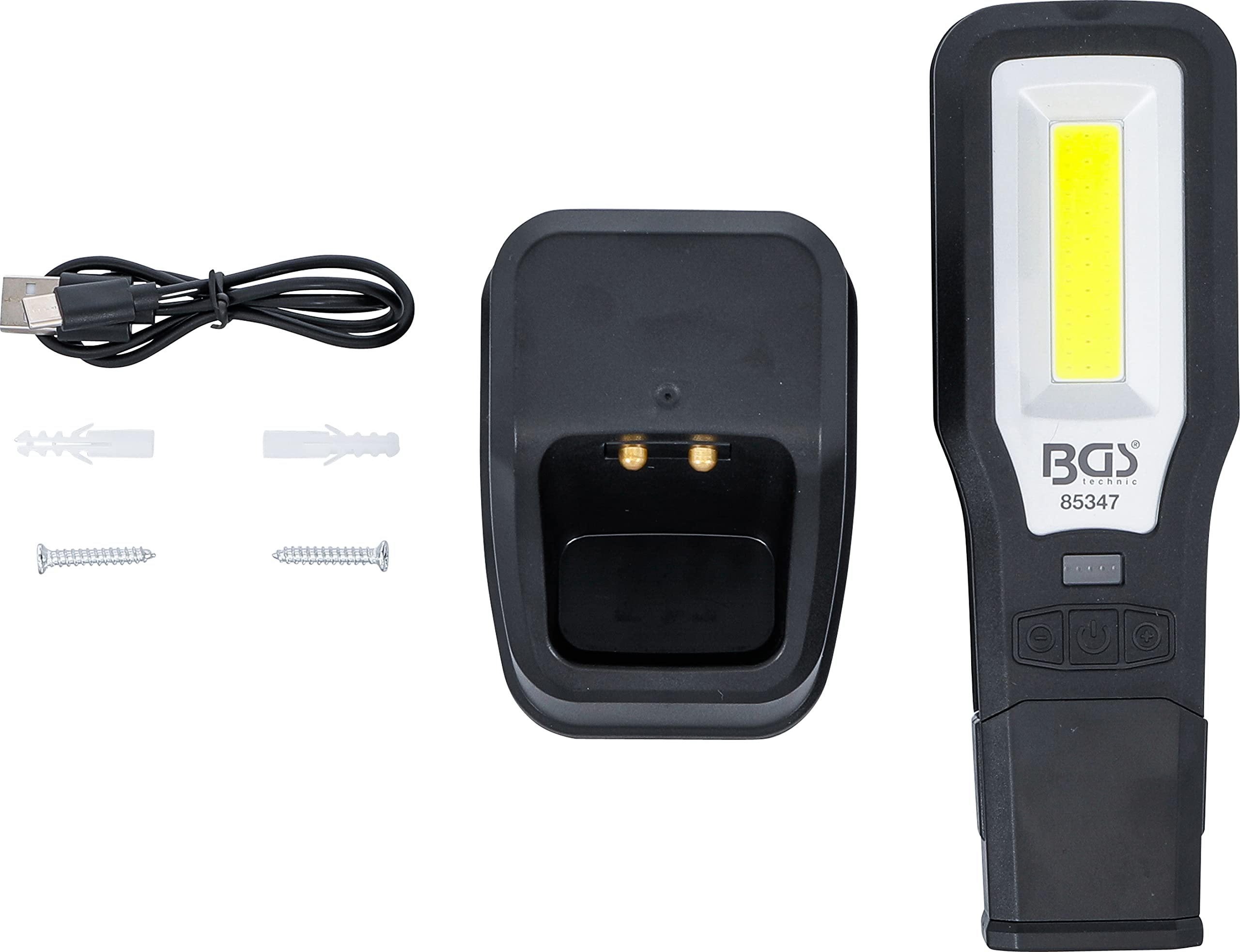 BGS 85347 | Lámpara de trabajo LED COB | plegable | con estación de carga
