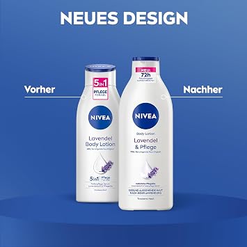 NIVEA Body Lotion Lavender & Care Body Cream with Lavender Fragrance and Deep Care Serum for 72 Hours of Moisture Body Lotion with Oils of Natural Origin (400 ml)
