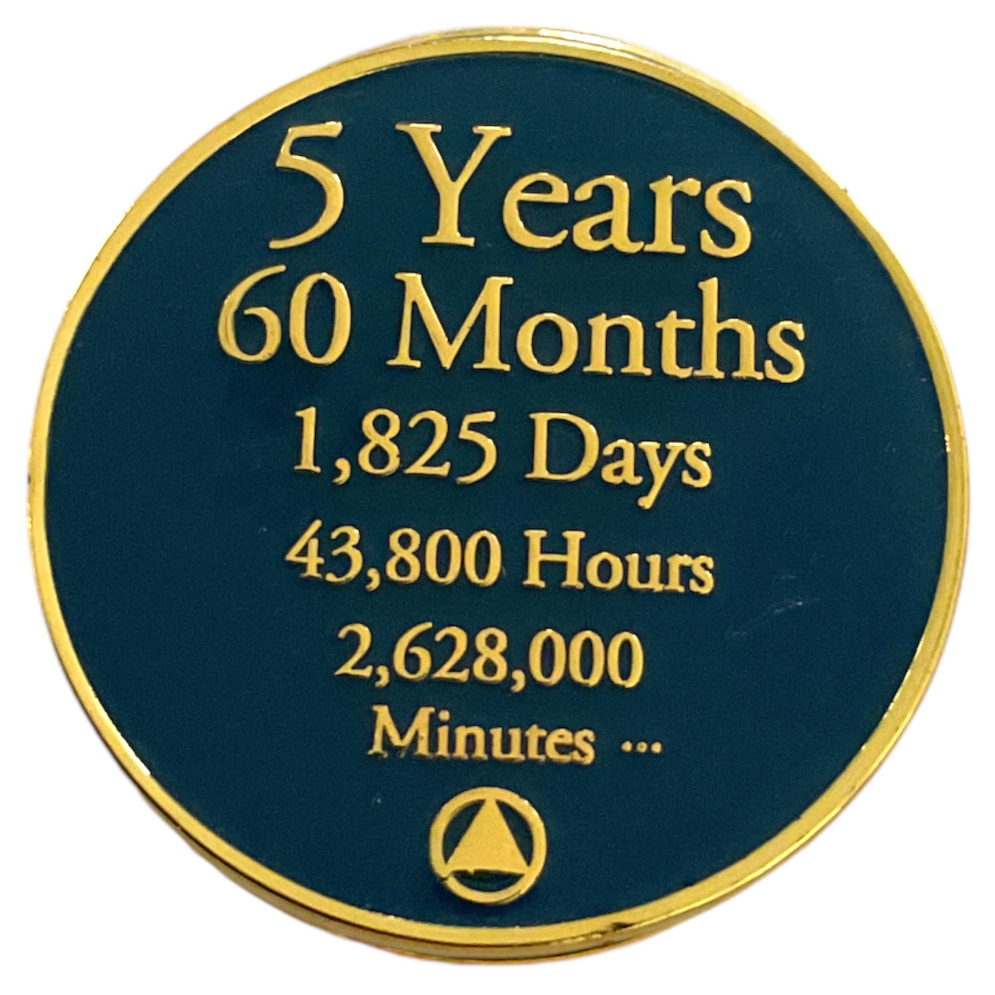 5 Year Sobriety Countdown Alcoholics Anonymous, Anniversary AA Medallion, Chip, Token