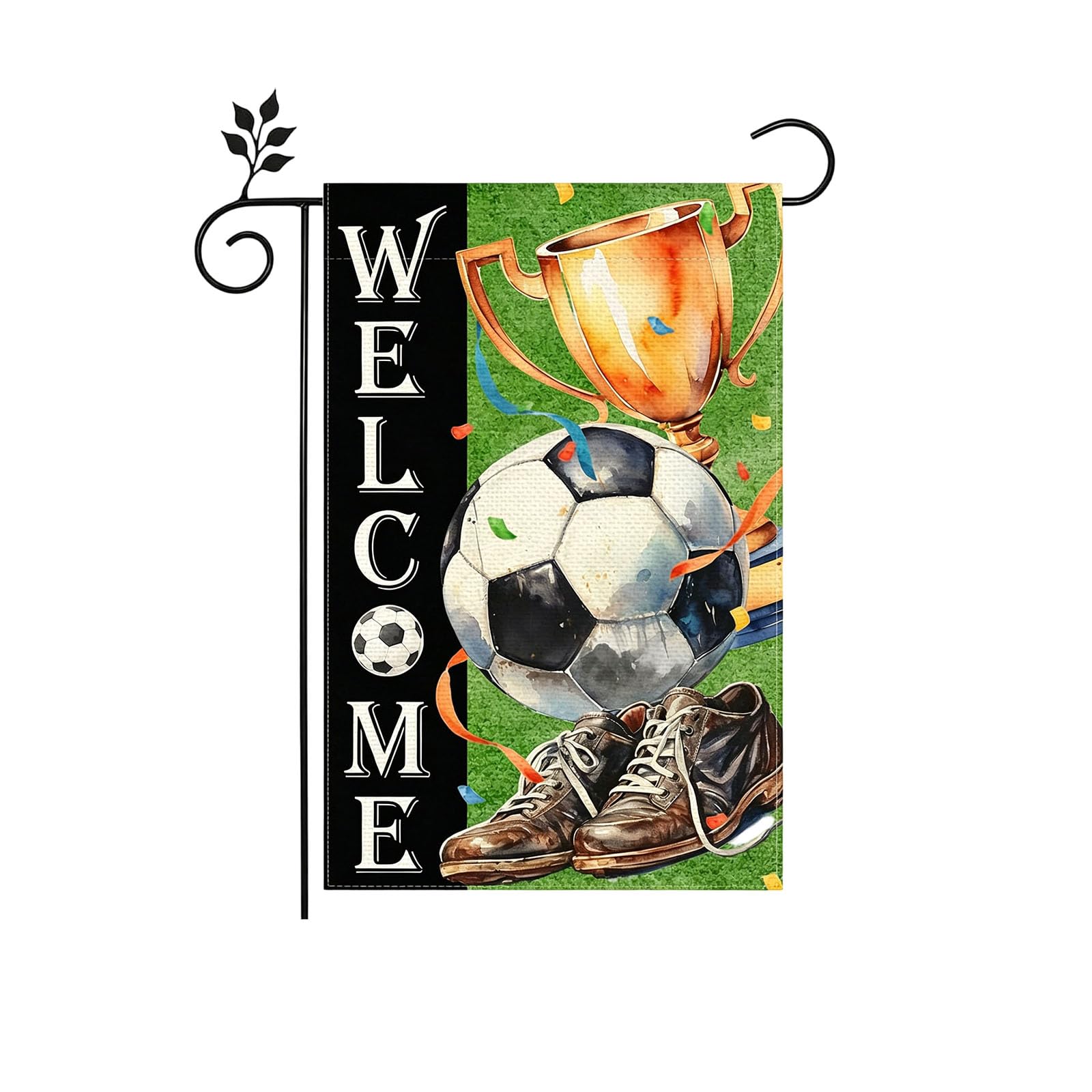 Jazuaiao Sturdy 30x45cm Football Garden Flag Honoring 2026 Soccer Tournament Using Tough Polyester Fabric Fade Resistant Garden Decor