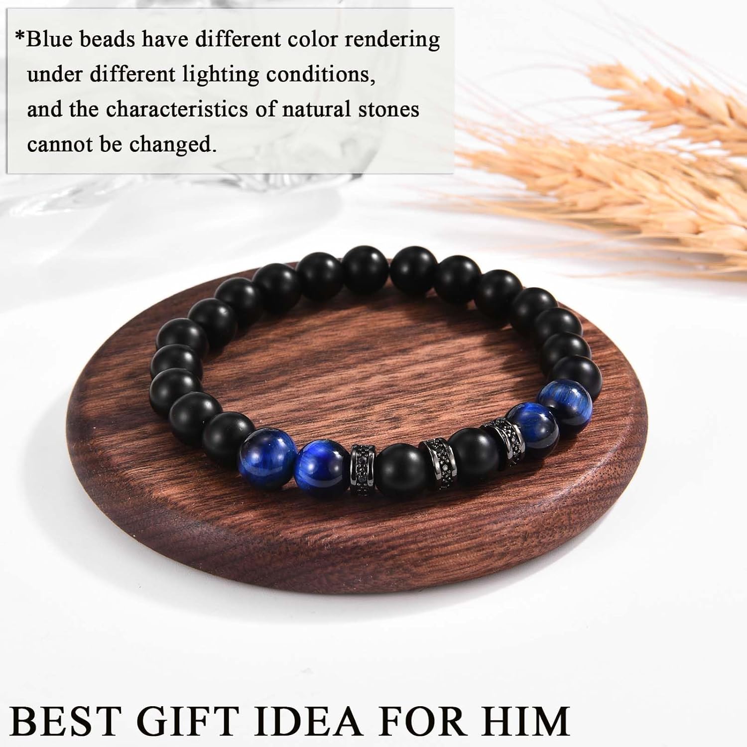 To My Son Grandson Nephew Brother Friend Dad Husband Uncle Stepdad Brother-in-Law Son-in-Law Father-in-Law Bracelet Gifts, Elastic Rope Beads Bracelet for Boys Men on Birthday Christmas Valentines Graduation Fathers Easter Basket Stuffers - Image 3