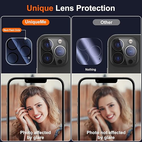 Miniatura 621 de UniqueMe [Paquete de 3 protectores de lente de cámara compatibles con iPhone 14 Pro Max/iPhone 14 Pro, vidrio templado, [compatible con fundas]