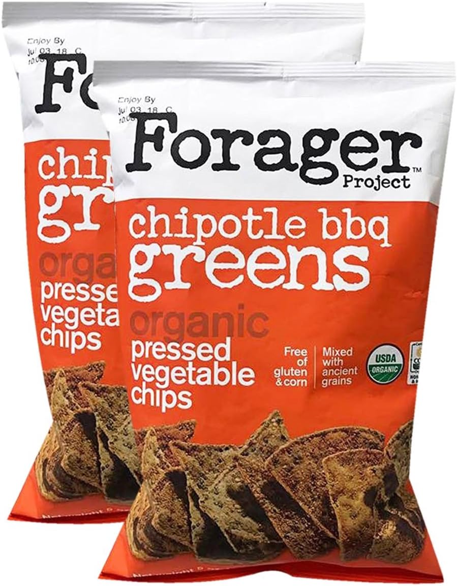 Forager Glueten Free Corn Free Organic Vegetable Chips 5oz, 2 Pack (Chipotle BBQ)