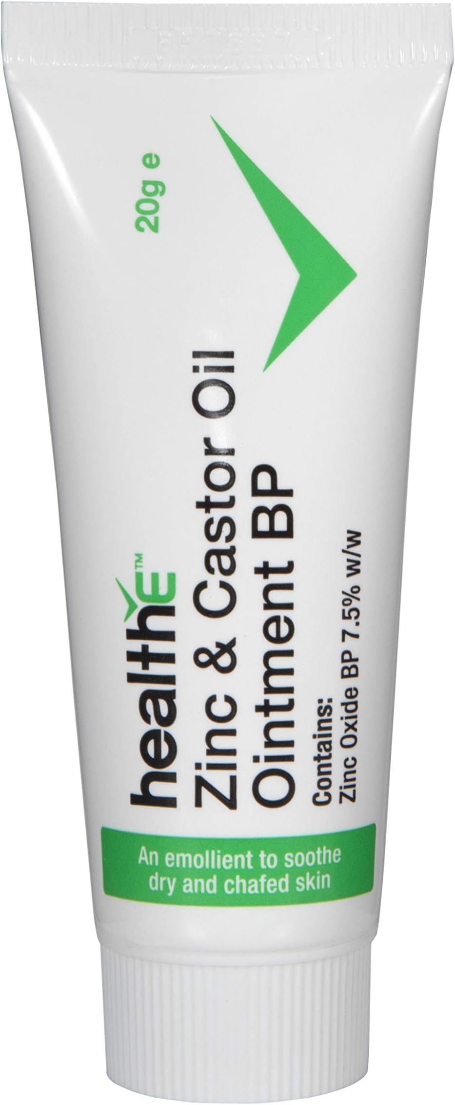 Zinc & Castor Oil Ointment BP - Suitable for Eczema, Dermatitis, Diaper Rash, Chapped Skin, Dry Skin, Itchy Skin, Inflamed Skin, Windburn, and Chaffing (20g Tube)