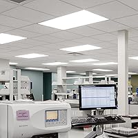 Vista 2 de LEDONE 2x4 FT LED Flat Panel Light, 0-10V Dimmable Flush Mount Drop Ceiling Light, 30/35/40W Wattage CCT Selectable 3500K/4000K/5000K Surface Mount