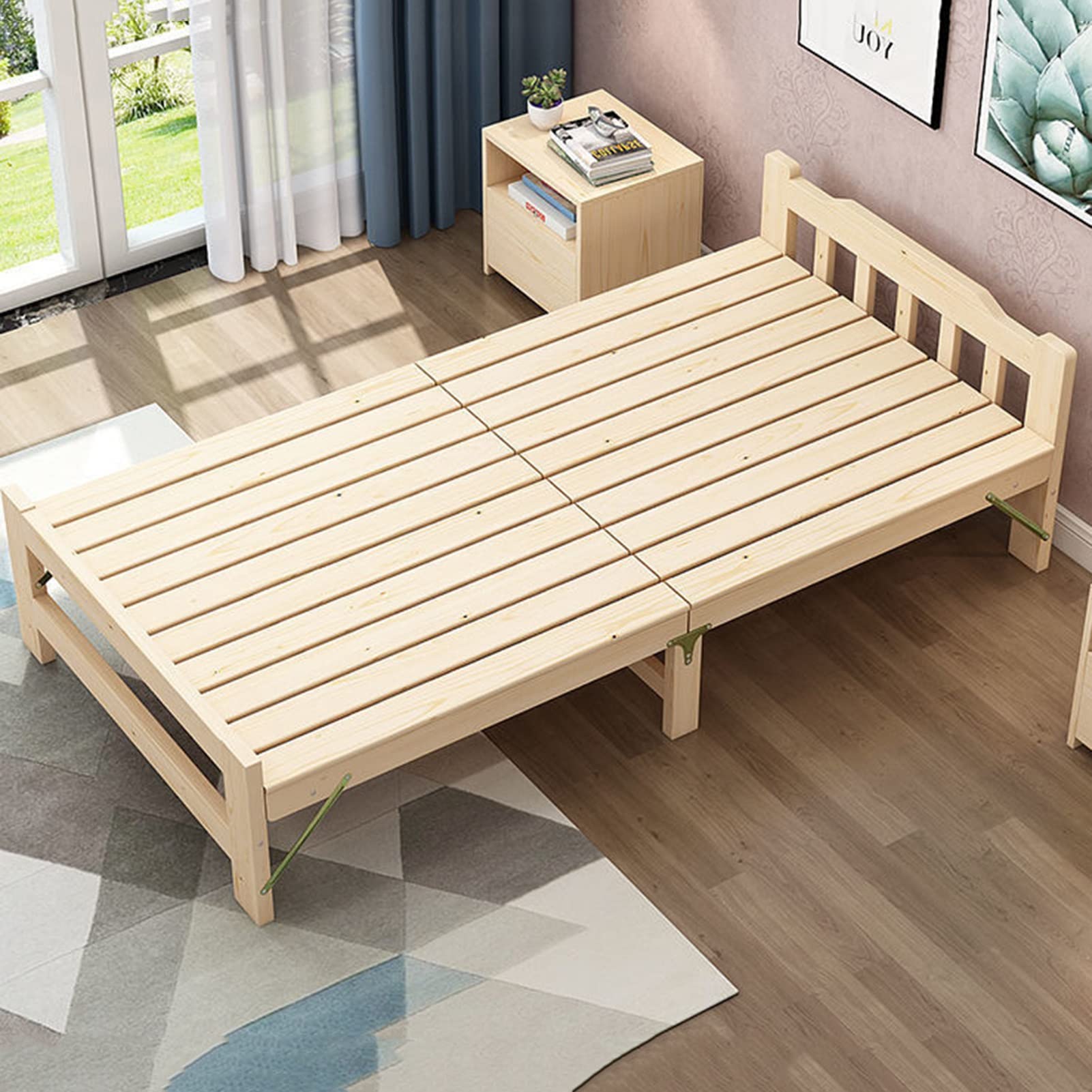 GLJ Cama de Plataforma con Cabecero, Base de Cama de Listones de Madera, No Se Necesita Un Somier, Fundación de Colchón, No Requiere Ensamblaje (Size : 47 * 77inch)