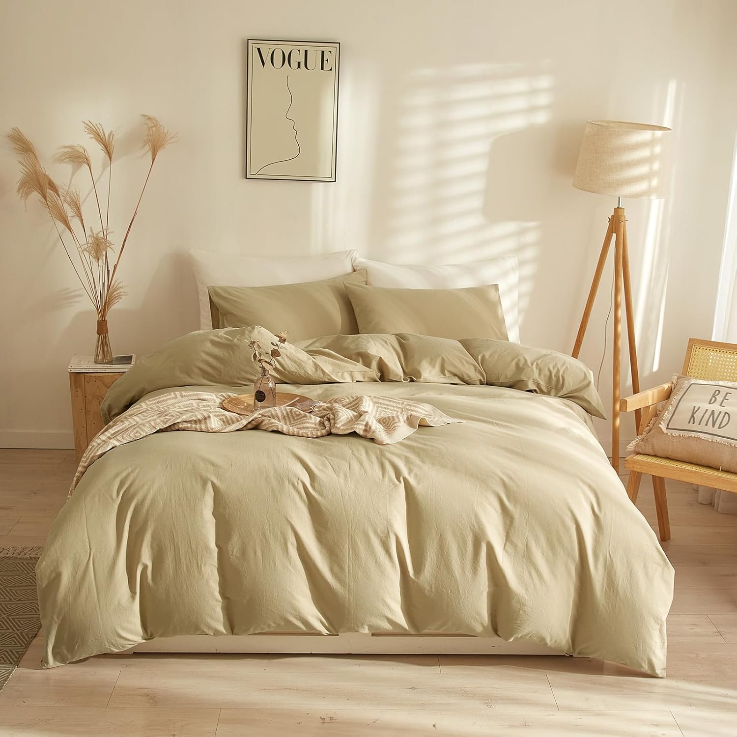 Camel Duvet Cover Twin Boho Style 100 Washed Cotton Duvet Cover Soft 3