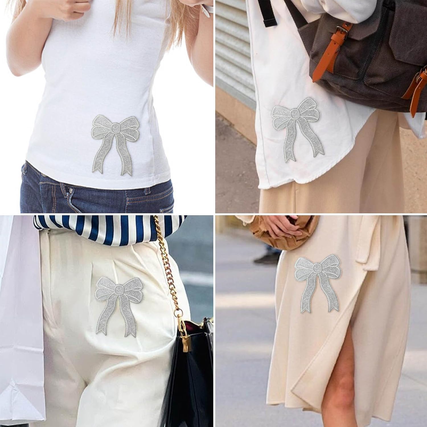 Ototon 18pcs Patch Thermocollant Motif Noeuds De Papillons Ecusson à Coudre DIY Décoration De Bricolage Pour Vêtement T-Shirt Jeans Veste