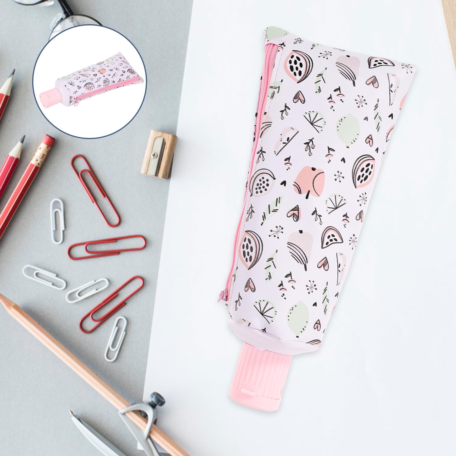 Alipis Trousse à Crayons en Cuir Design Compact et Mignon Forme Dentifrice, Étui Multifonction pour Organisation de Fournitures Scolaires, pour Étudiants en Classe