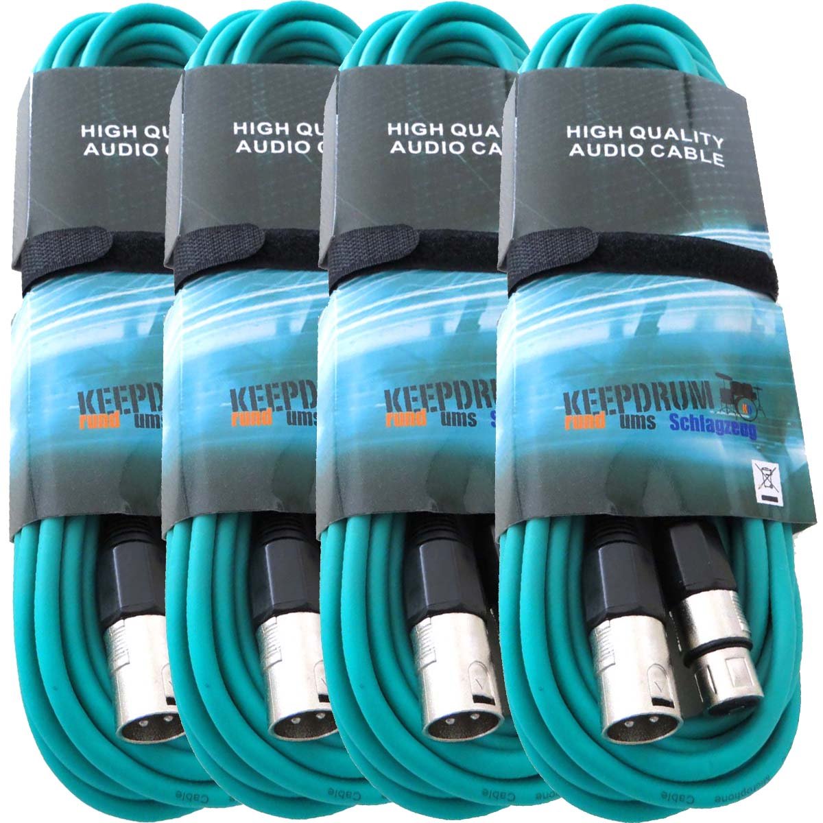keepdrum Cable de micrófono verde XLR hembra XLR macho, 10 m, 4 unidades
