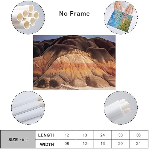 Miniatura 10 de Georgia O'Keeffe - Póster de Colinas Grises, pintura decorativa, lienzo, arte de pared, para sala de estar, dormitorio, 24 x 36 pulgadas (23.6 x