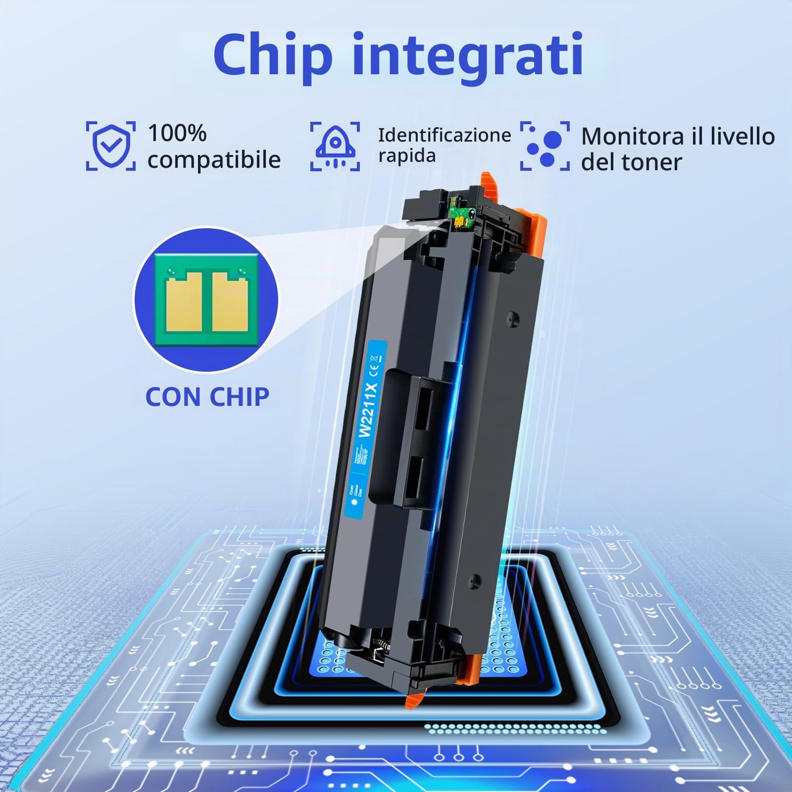 MYCARTRIDGE 207X Toner (con chip) di ricambio per HP 207X 207A | Compatibile con HP Color Laserjet pro MFP m283fdw m255dw m282nw W2210X W2211X W2212X W2213X confezione da 4