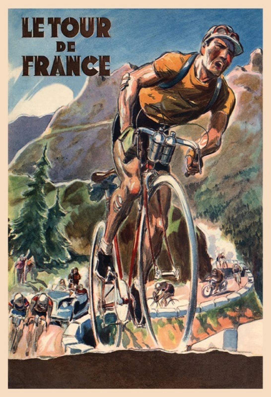 Schatzmix FA0859 Plaque murale en métal Motif vélo Le Tour de France Multicolore 20 x 30 cm