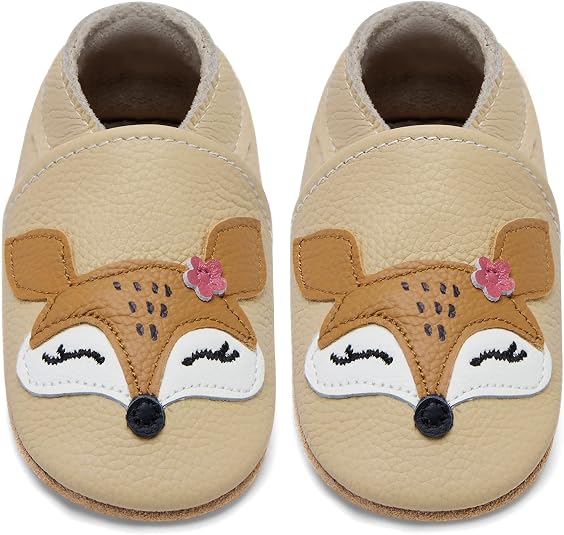 IceUnicorn Krabbelschuhe Baby Lauflernschuhe Jungen Mädchen Weicher Leder Babyhausschuhe Kleinkind Rutschfeste Lederschuhe Baby
