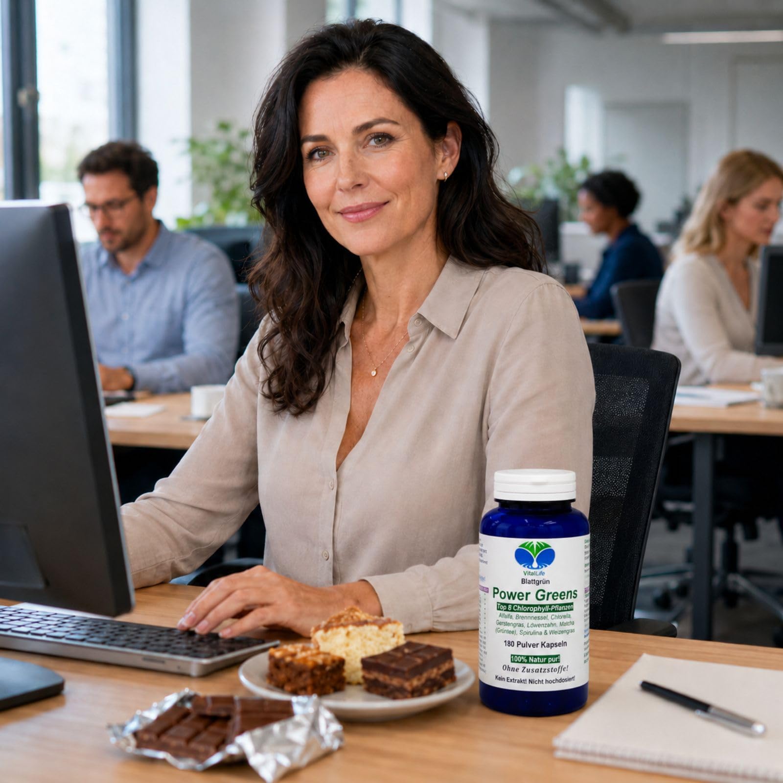 Green Power Greens Top8 Chlorophyll Supergreens 180 Pulver Kapseln mit Alfalfa Brennnessel Chlorella Gerstengras Löwenzahn Matcha Spirulina Weizengras. Natur pur. Ohne Zusatzstoffe. 26332-180