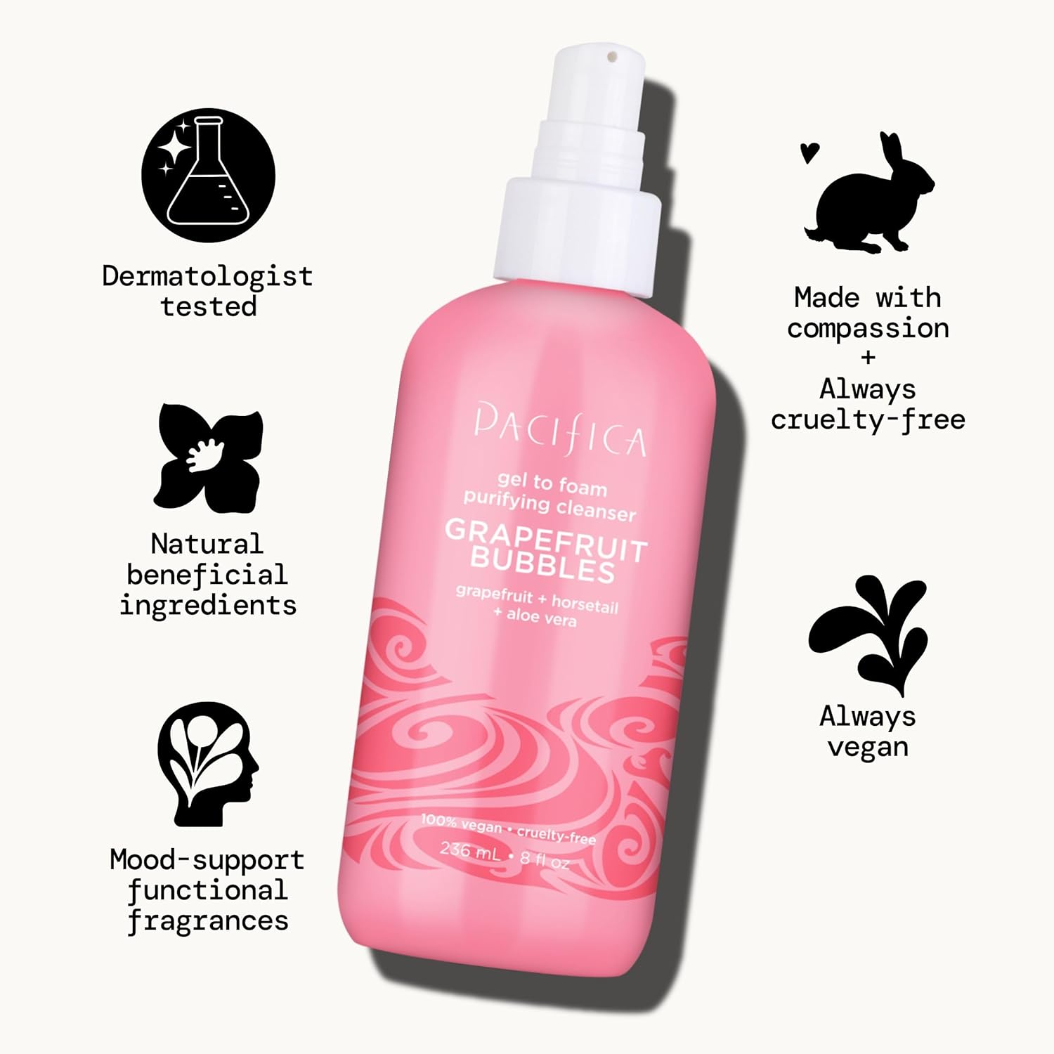 Pacifica Grapefruit Bubbles Gel-to-Foam Cleanser - Gentle Face Wash for Oily & Combination Skin, Helps Remove Excess Oil & Impurities, Helps Brighten, Vegan & Cruelty-Free Formula Dermatologist Tested - Image 11