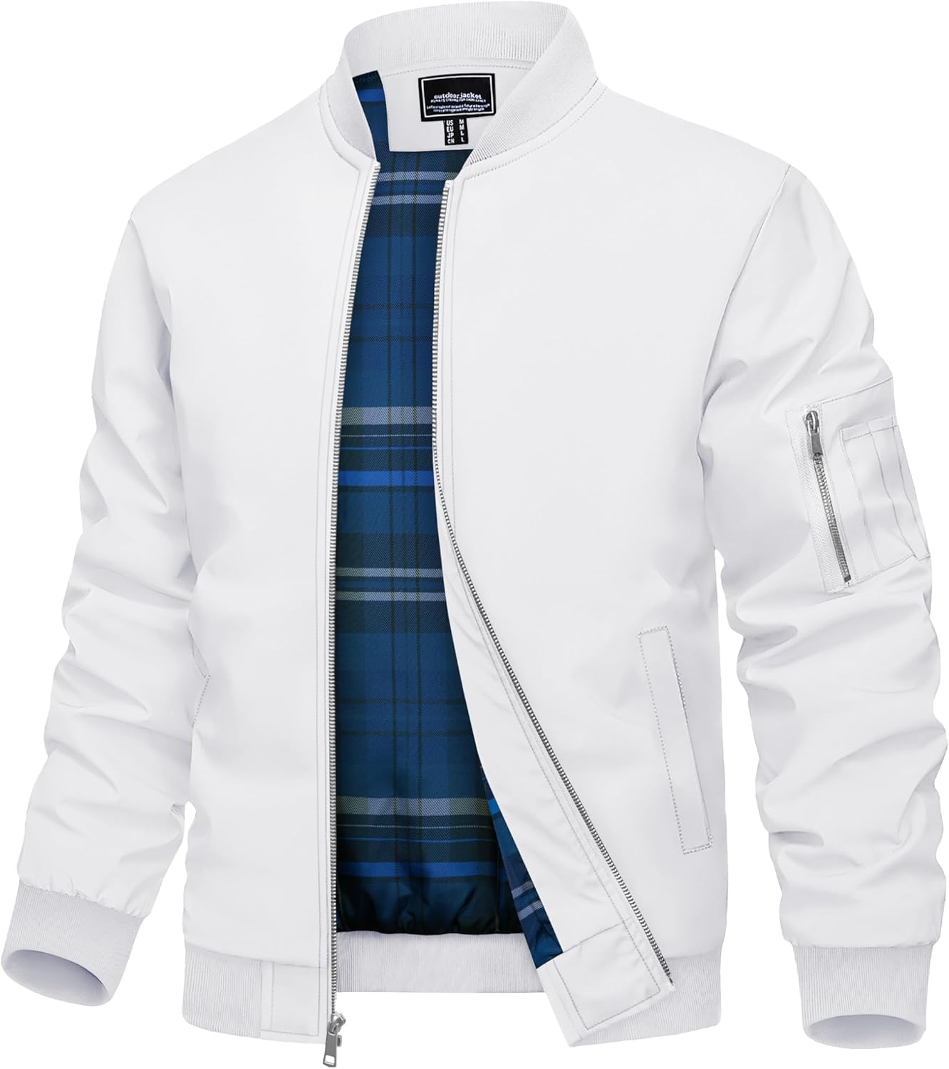 TACVASEN Men’s Bomber Jacket Lightweight Windbreaker Plaid Lined Casual Fashion Spring Fall Windproof Zip Up Jacket for Men TACVASEN Men’s Bomber Jacket Lightweight Windbreaker Plaid Lined Casual Fashion Spring Fall Windproof Zip Up Jacket for Men