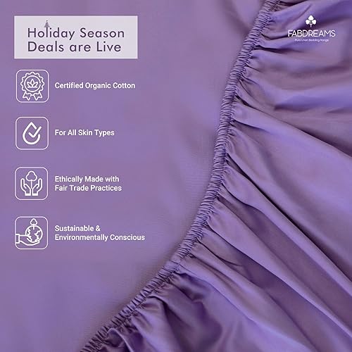 Miniatura 10 de Fabdreams - Juego de sábanas, 100 % algodón orgánico, tejido de satén, 4 piezas, 400 hilos, certificado GOTS, suave y sedoso, brillante, acabado de