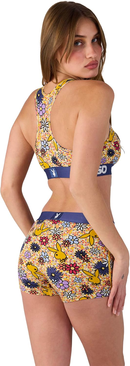 PSD Women's Playboy 70s Full Coverage Boy Short Underwear - Premium Modal Boyshort Underwear for Women, Womens Boy Shorts Multi - Image 4