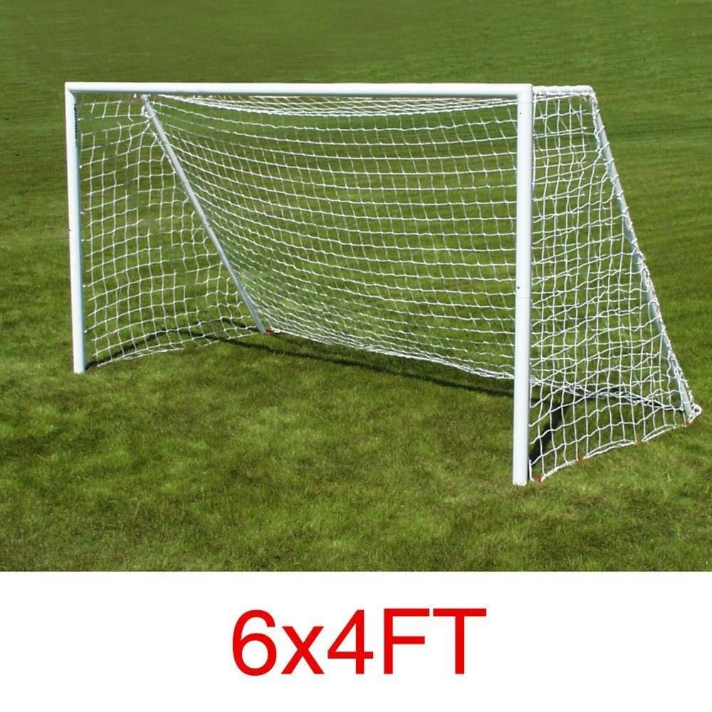 Tornetz 2 Stück 1,8 m x 1,2 m/6 x 4 FT Fußball-Torpfostennetz Outdoor-Sport-Trainingsnetz for Junior-Fußballteams, weiß Fussballnetze FüR Tore