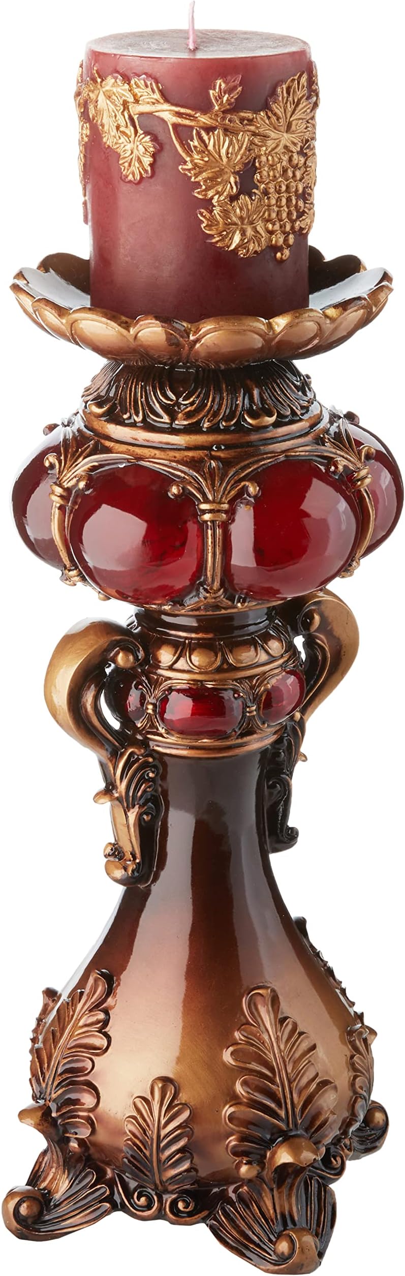 Candleholder, 16.0", Burgundy