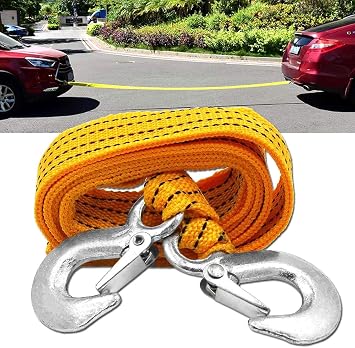 YSY 1Set 51005A Heavy Duty Tow Strap with Safety Hooks | 2 x 10 | 6600 LB Capacity | Polyester car Towing