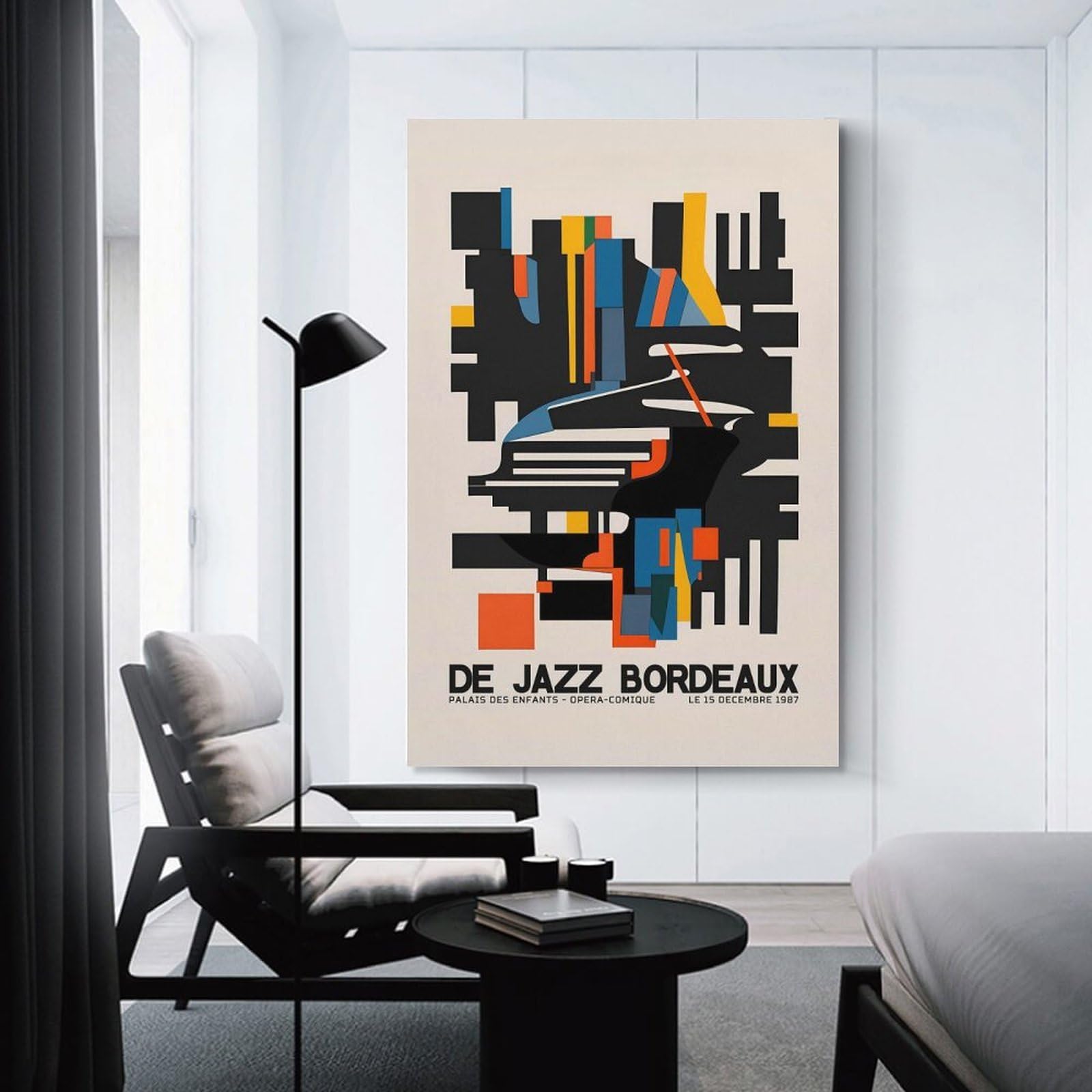 Junmoney Jazz Bordeaux Canvas Wall Picture, 24x36inch(60x90cm), for Wall Displays, Bedrooms Or Room Updates, Wall Decor Suited to Curated Displays